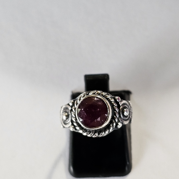 Bali Legacy Niassa Ruby Solitaire Sterling Silver Ring Size 8 ❤️ - Picture 8 of 12
